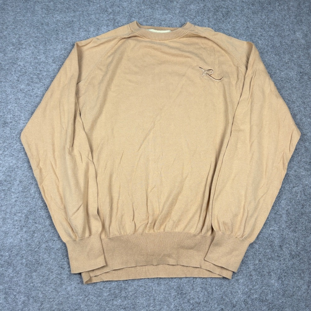 Rocawear Sweater Mens XL Tan Cotton Crewneck Embroidered Logo Y2K Streetwear 00s